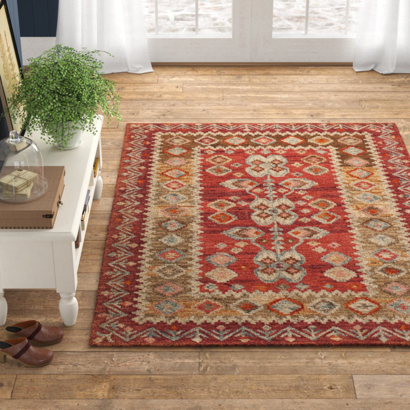 Salvador Oriental Handmade Tufted Wool Red/Beige Area Rug & Reviews